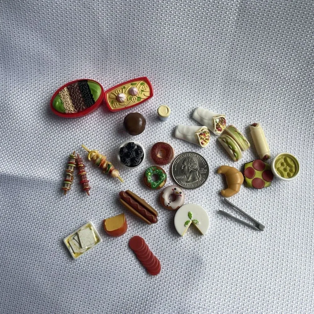 Miniature Plastic‎ Food Items Dollhouse Accessories Play Set 20+ Items